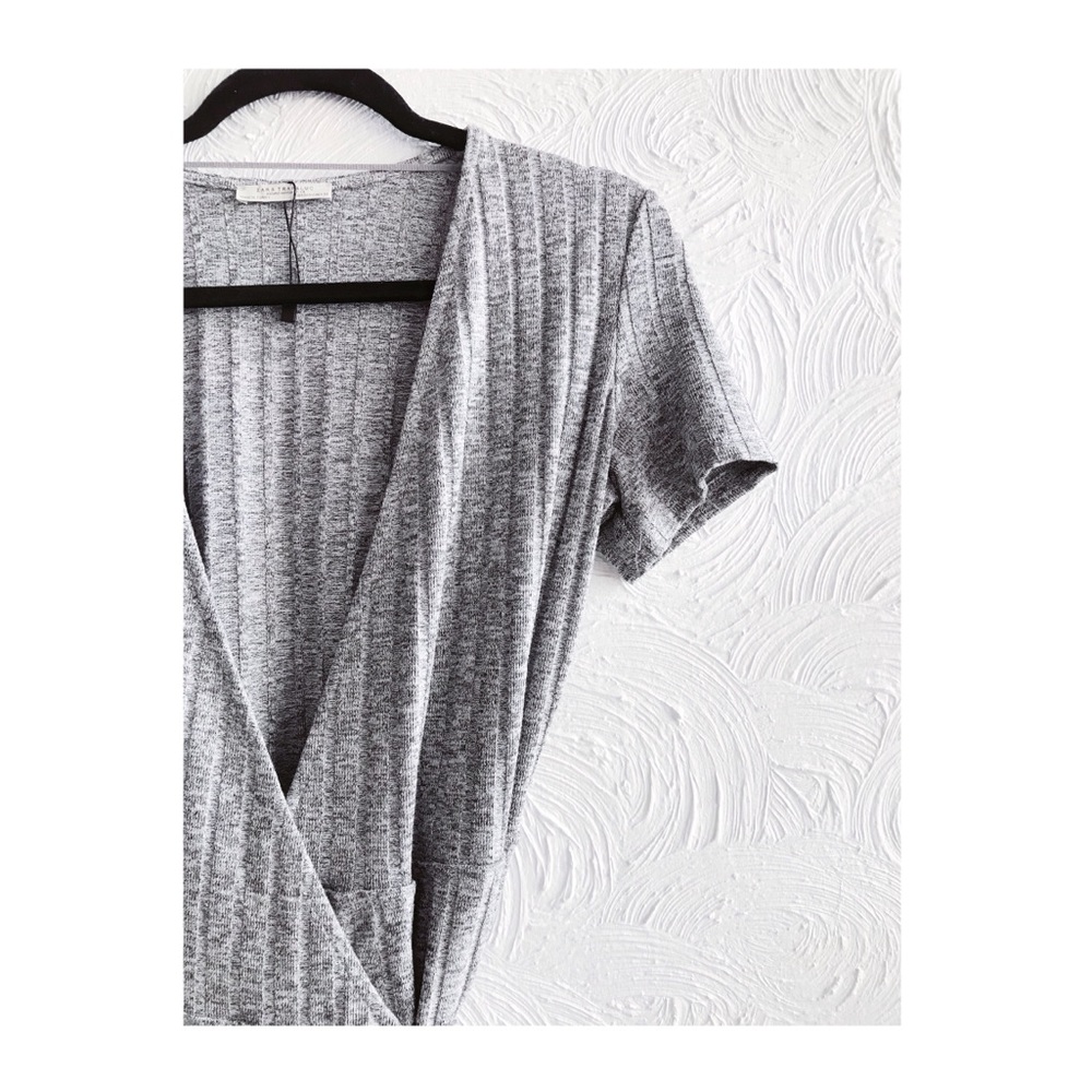 Zara Grey Ribbed Dress 🍃